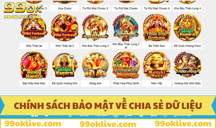 Chính Sách Bảo Mật 99OK 135 Chính sách bảo mật 99OK về chia sẻ dữ liệu