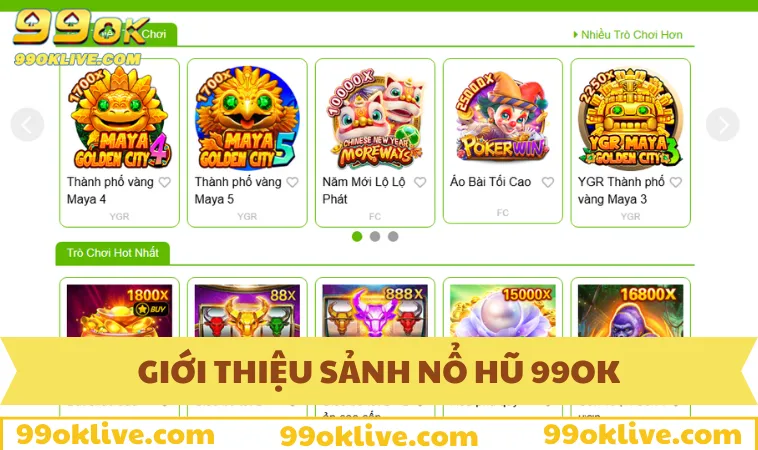 Đôi nét tìm hiểu về sảnh slotgame 99OK