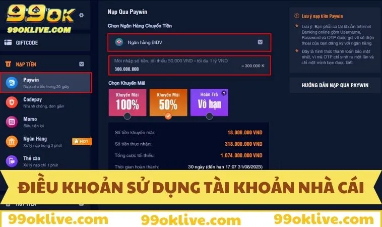 Điều Khoản Sử Dụng 99OK 121 Quy định về tài khoản đăng ký 99OK